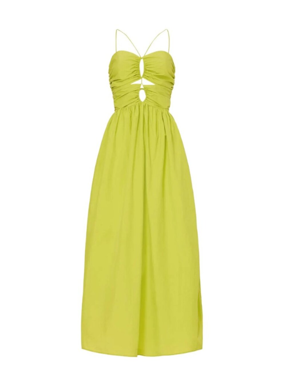 Rails Silvia Midi Dress Banana Leaf NWT Small Cutout Resort Vacation - Picture 2 of 11